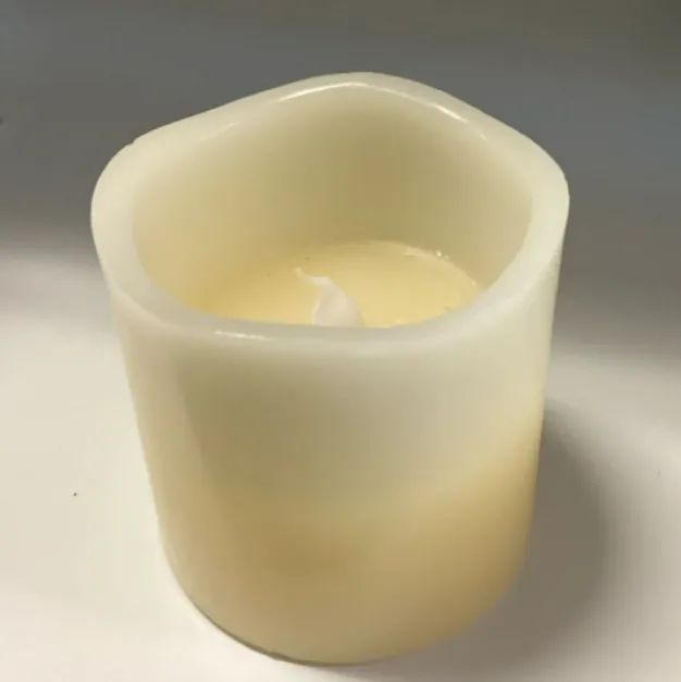 Battery Candle Pillar Ivory White 2.5” X 3”