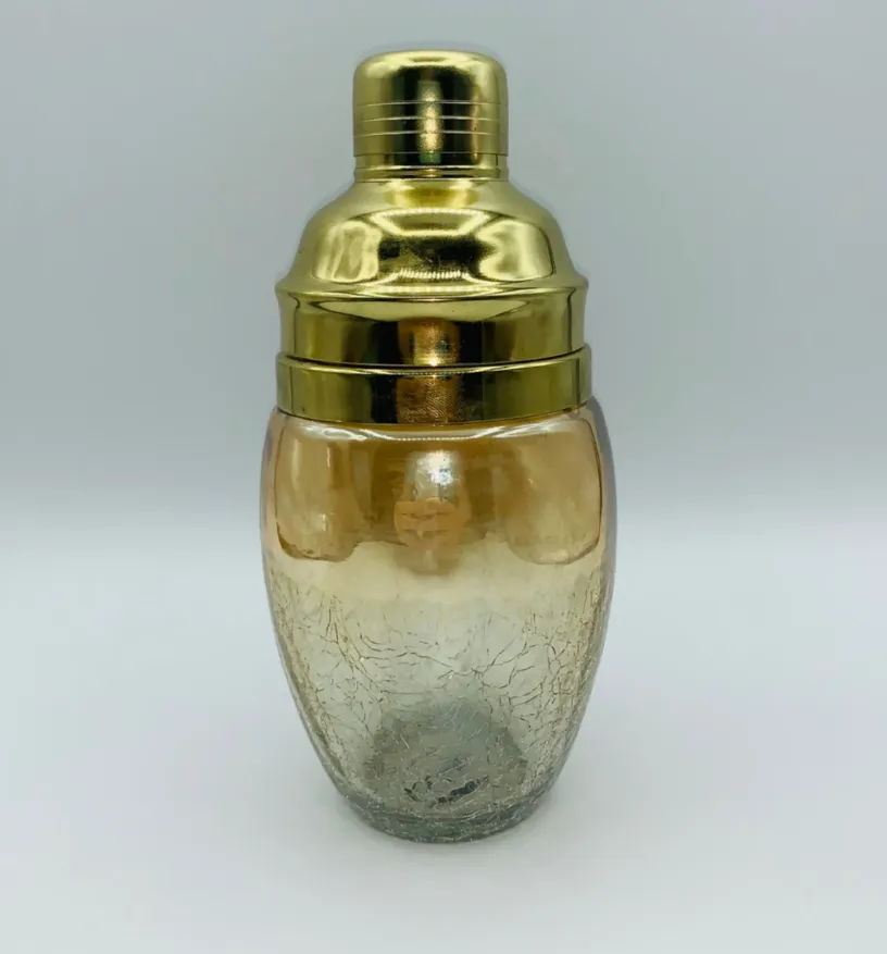 Cocktail Shaker Gold Glass 8.5"