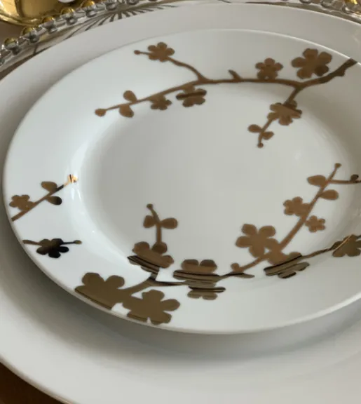 Place Setting Gold Floral Salad/Dessert Plate