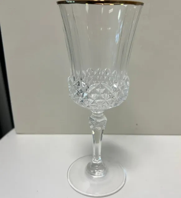 Champagne Gold Rim Vintage Crystal Set/2