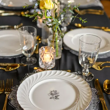Place Setting Vintage Goblet Drinking Glass