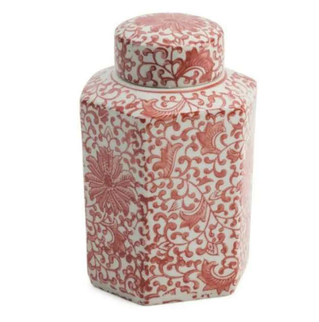 Vase Terracotta Chinoiserie Ginger w/Lid