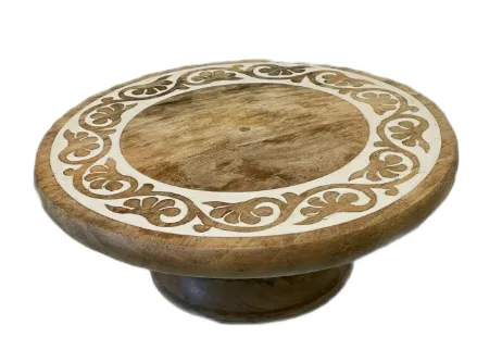 Cake Stand Wood Scroll 12”