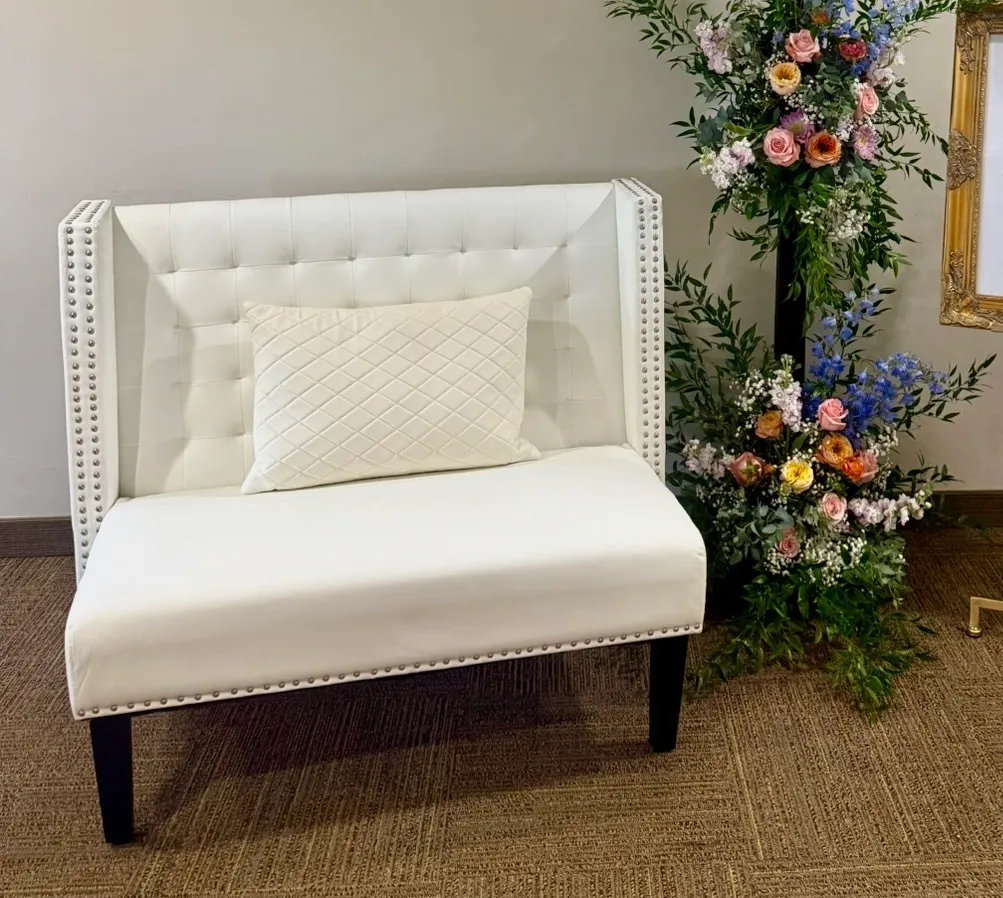 Loveseat White Leather