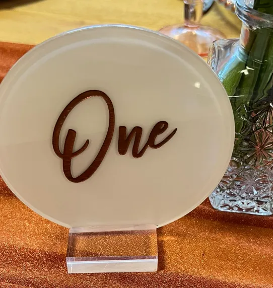 Table Numbers Round Rose Gold Terracotta
