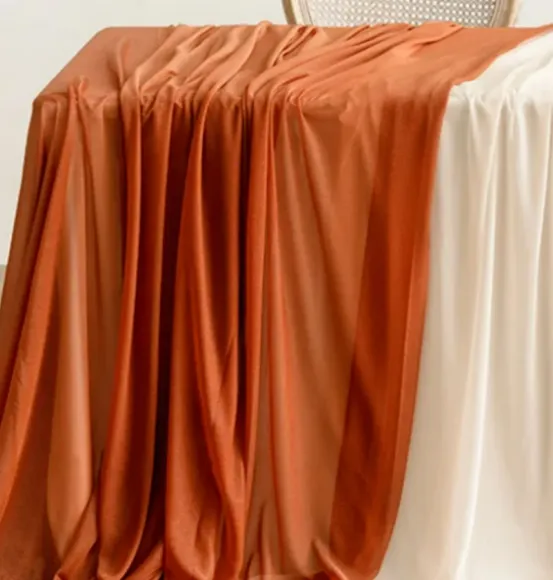 Table Linen Chiffon Draping Terracotta Set/2