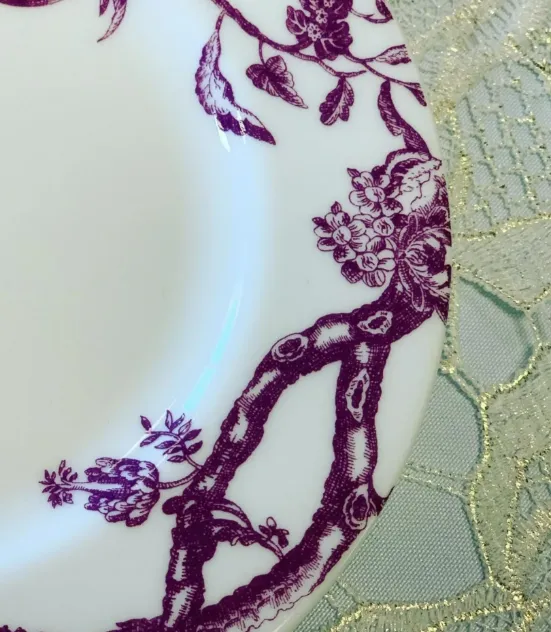 Place Setting Eggplant Floral Salad/Dessert Plate