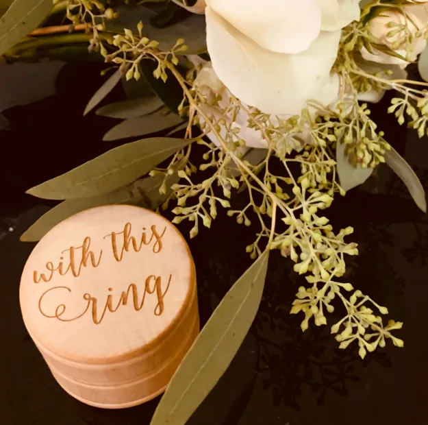 Wedding Ring Box Wood Round