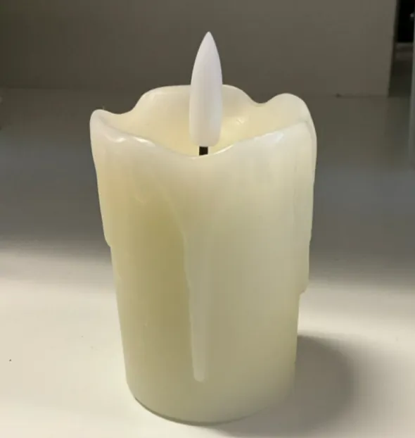 Battery Candle Pillar Ivory 2.5” X 2” Gold Chandelier