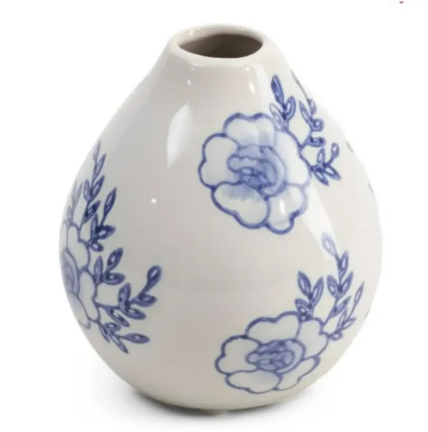 Bud Vase Blue Floral Chinoiserie Ginger