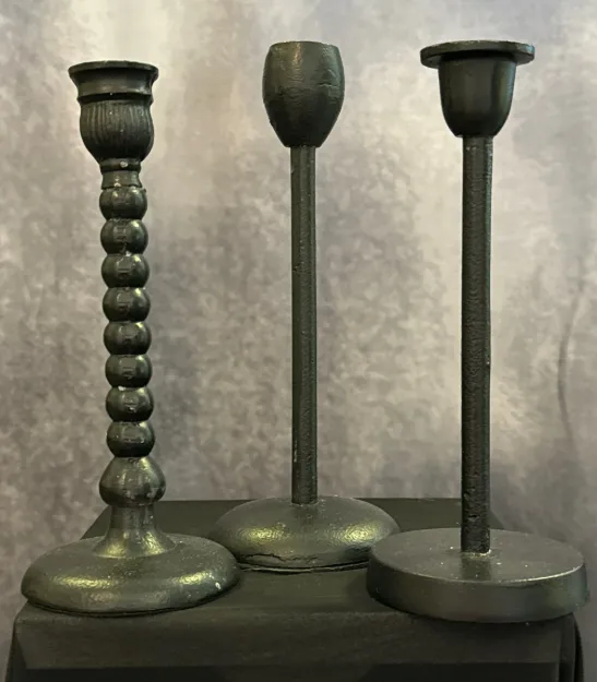Candlestick Tapered Black Iron Variety