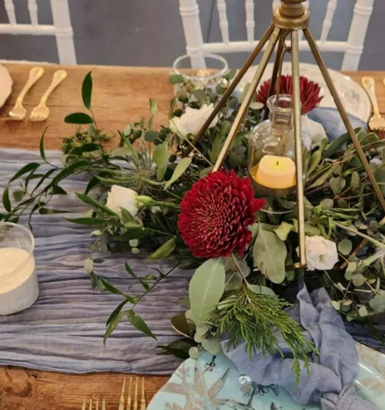 Table Runner Cheesecloth Dusty Blue 13’