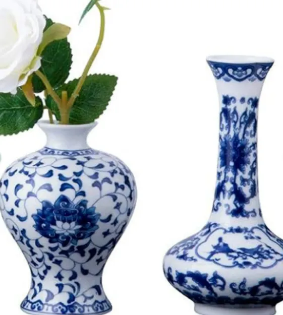 Bud Vase Blue Floral Chinoiserie Ginger Variety