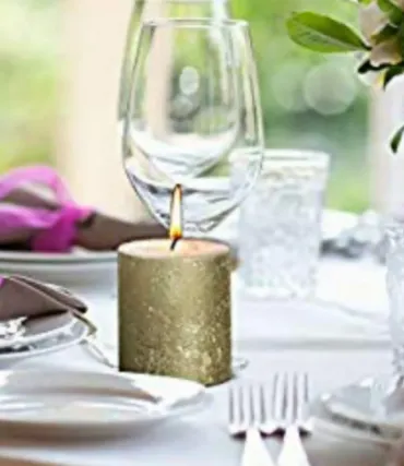 Candle Pillar Metallic Gold 5”