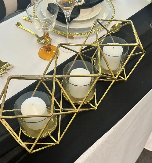Centerpiece Gold Geo Triple