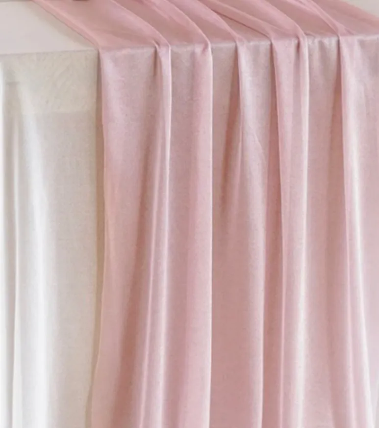 Table Runner Chiffon Dusty Pink 14’