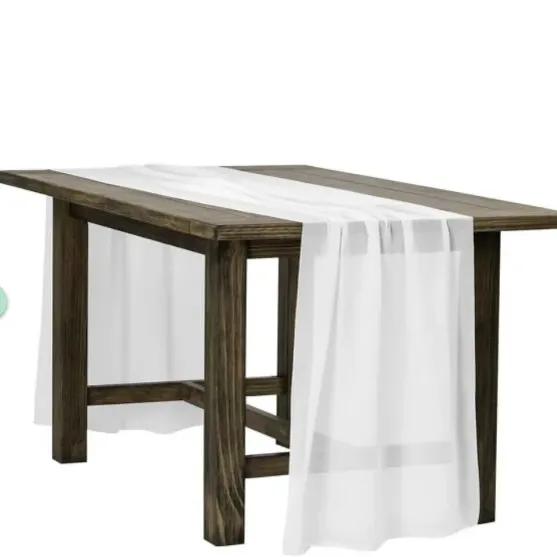 Table Runner Chiffon White 14’