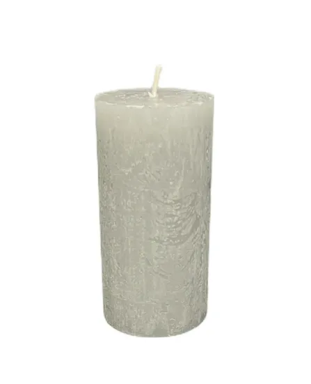 Candle Pillar Grey Rustic 4”