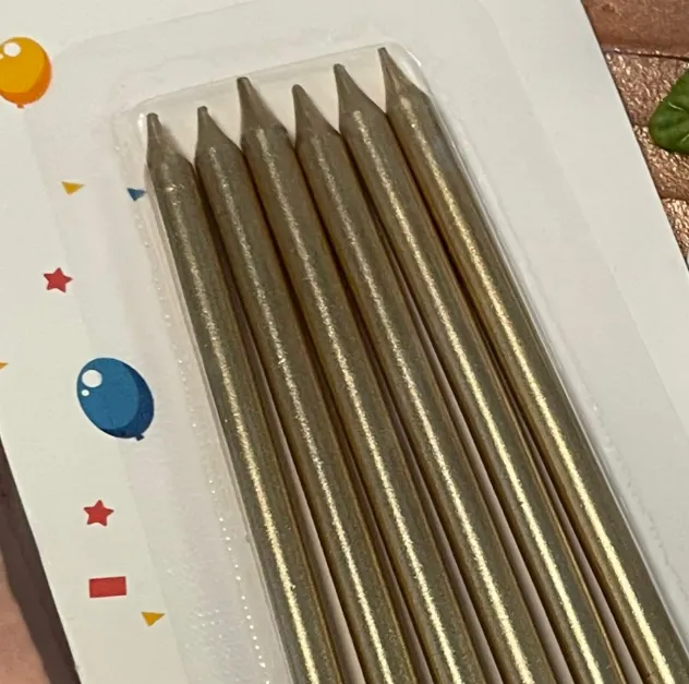 Birthday Candle Rose Gold Pencil Set 6
