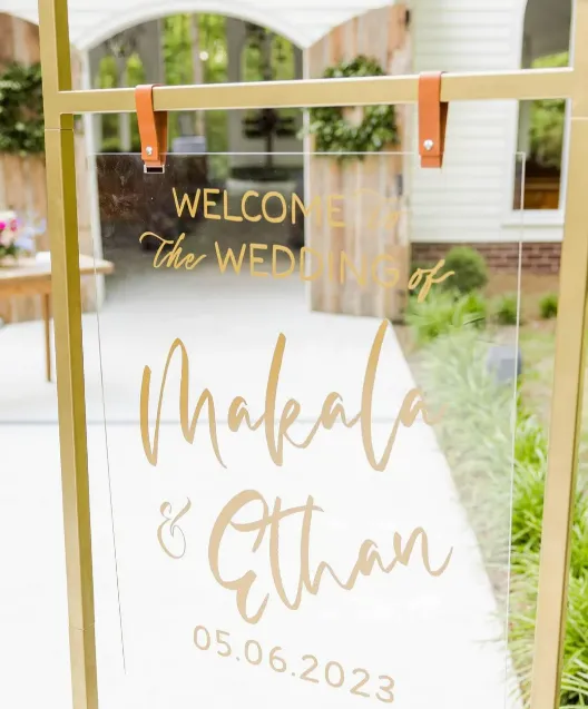 Wedding Welcome Sign Gold Oscar 24”x32”