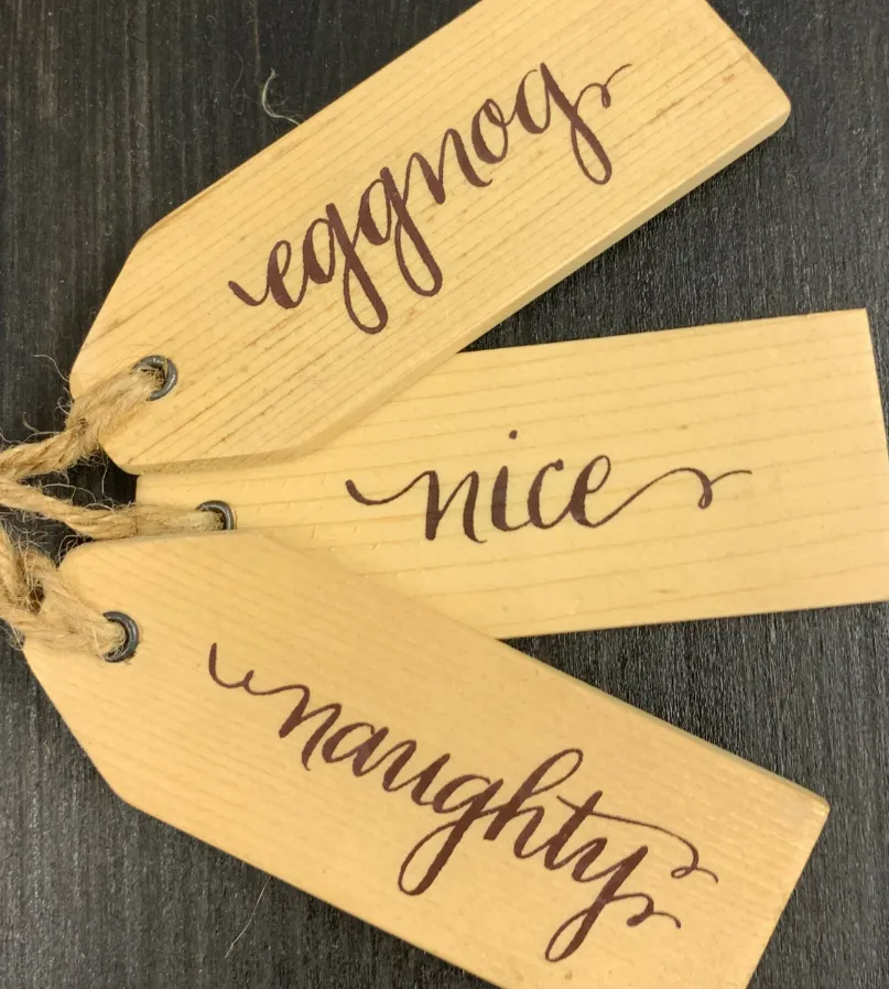 Beverage Sign Collection Wood Tag