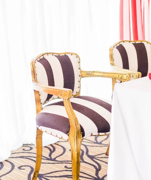 Chair BW Stripe Gold