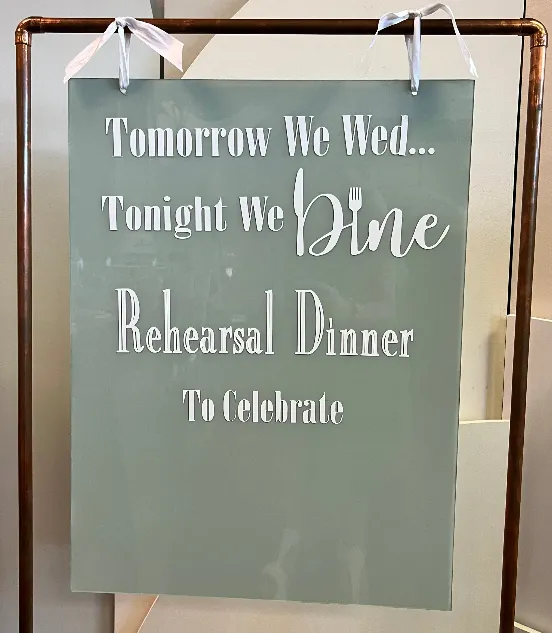 Wedding Rehearsal Sign Sage/Olive 18” X 24”