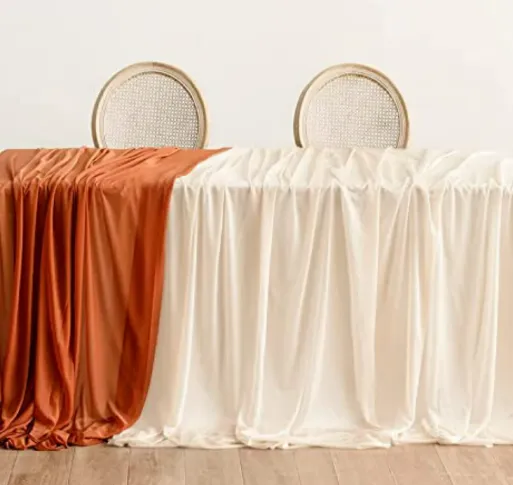 Table Linen Chiffon Draping Terracotta/Nude Set/2