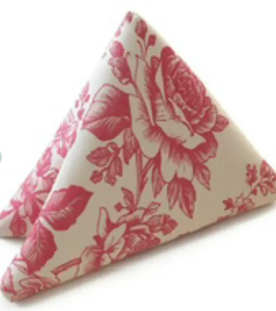 Napkin Poly Floral Hot Pink Chinoiserie