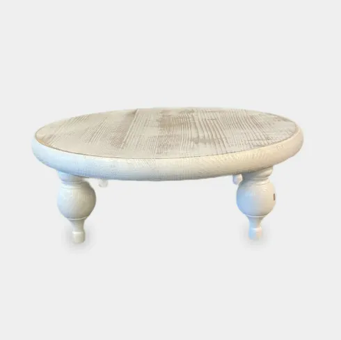 Cake Stand Whitewash Wood 14.5”