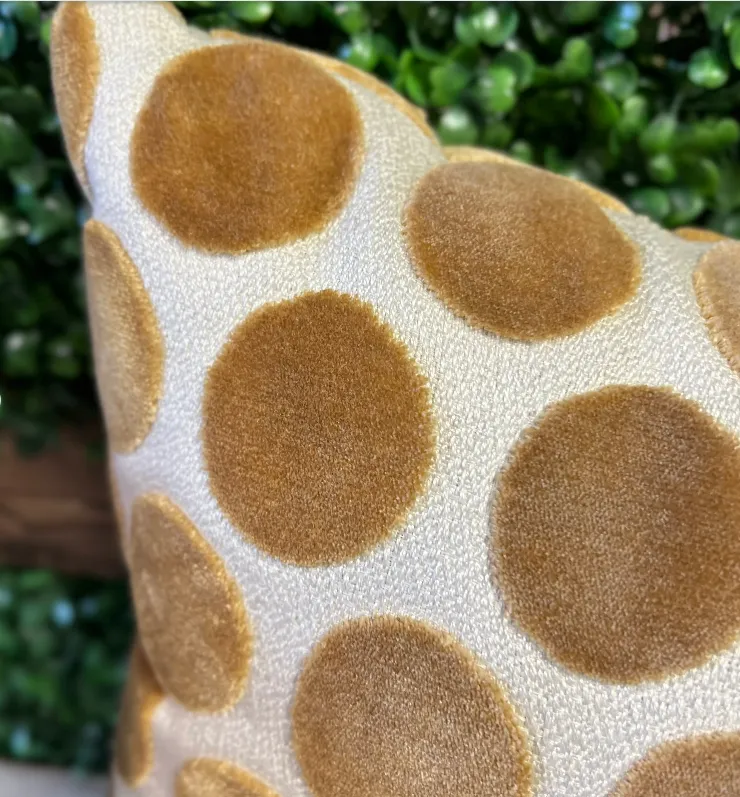 Accent Pillow Gold Dot Velvet