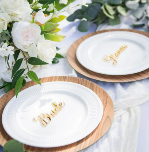 Wedding Sign Mini BG Plate Set Gold or Blush