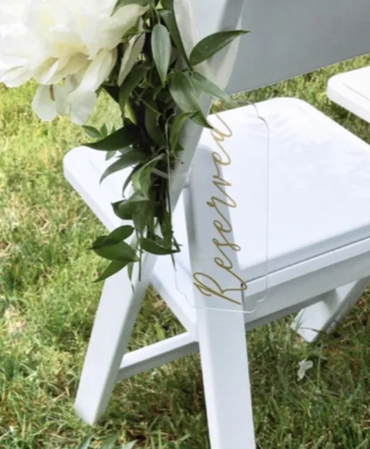 Wedding Sign Reserved Row Tags