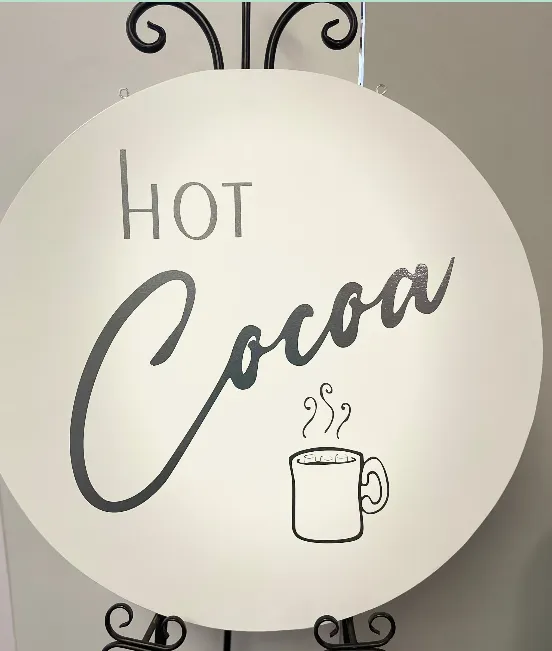 Sign Hot Cocoa XL Wood