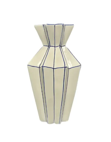 Vase Blue Geometric