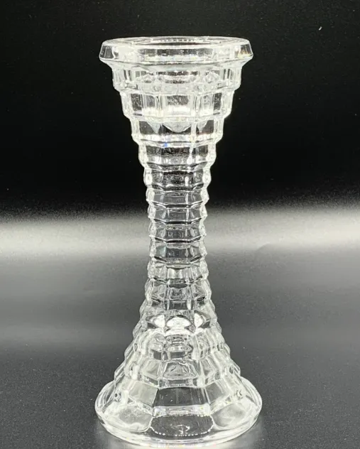 Candlestick Tapered Clear Tiered 8”