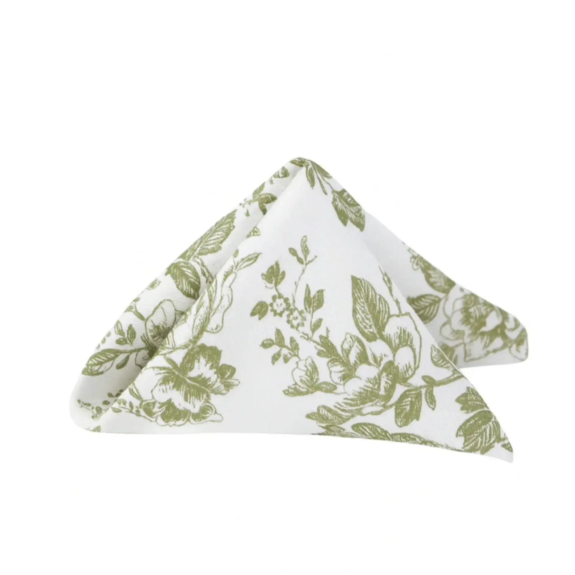Napkin Poly Olive Green Toile