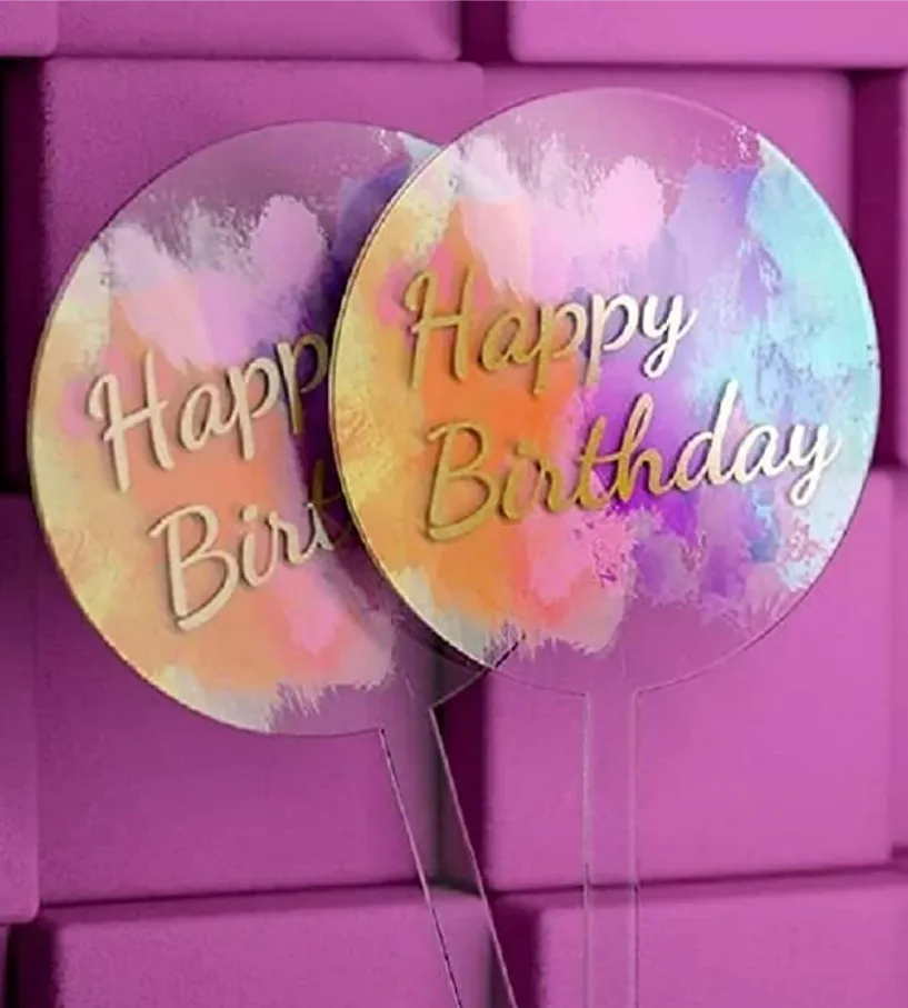 Acrylic Cake Topper Round Acrylic