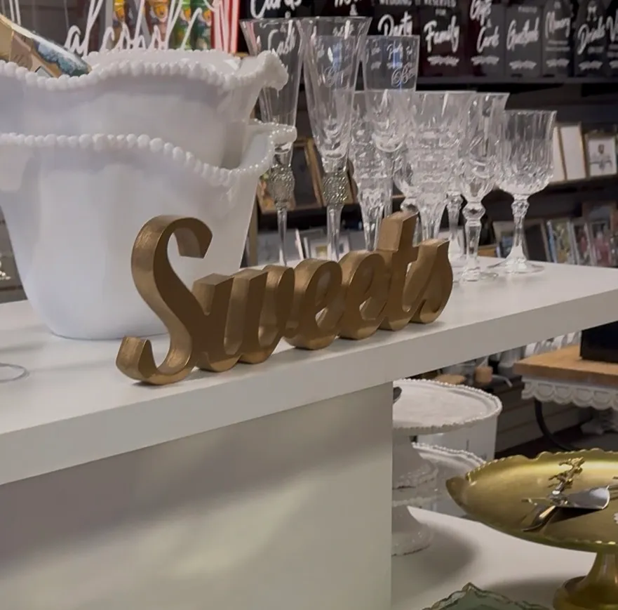Sign Sweets Metallic Gold