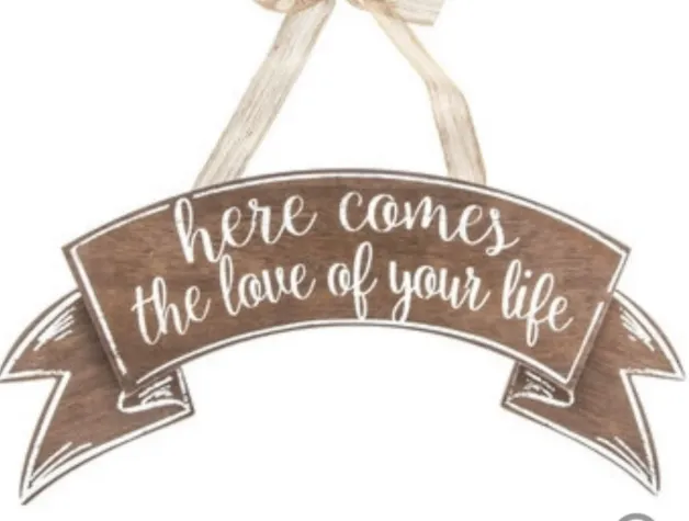 Wedding Sign Rustic Here Comes