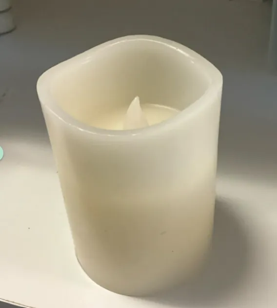 Battery Candle Pillar Ivory White 3” x 3”