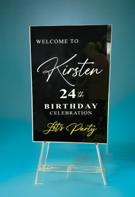 Birthday Sign Black Acrylic 24”x36”