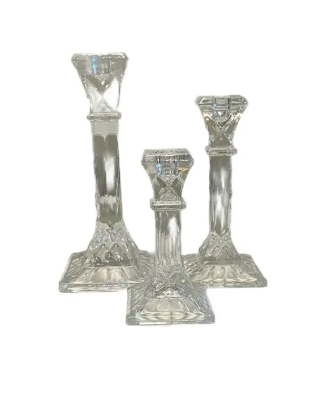 Candlestick Tapered Clear Fluted 6”