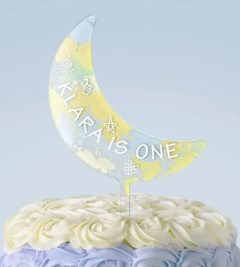 Acrylic Cake Topper Moon Acrylic