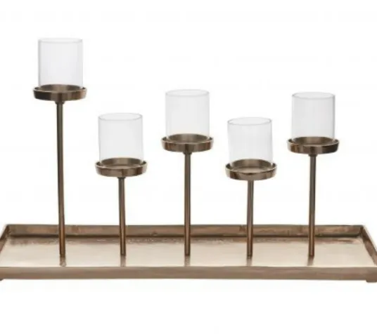 Candlestick Centerpiece Gold 5 Tier