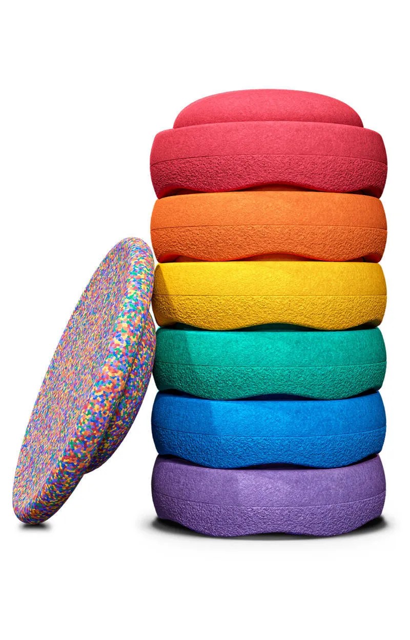 Stapelstein® met balanceboard (7st) Regenboog
