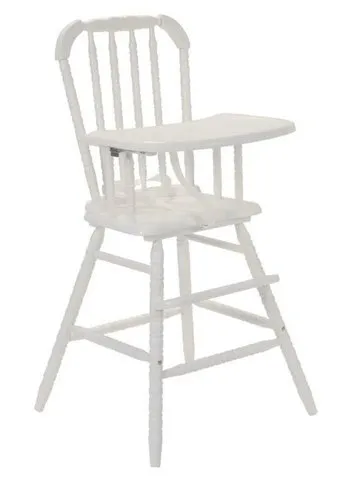 Wooden High Chair - White
