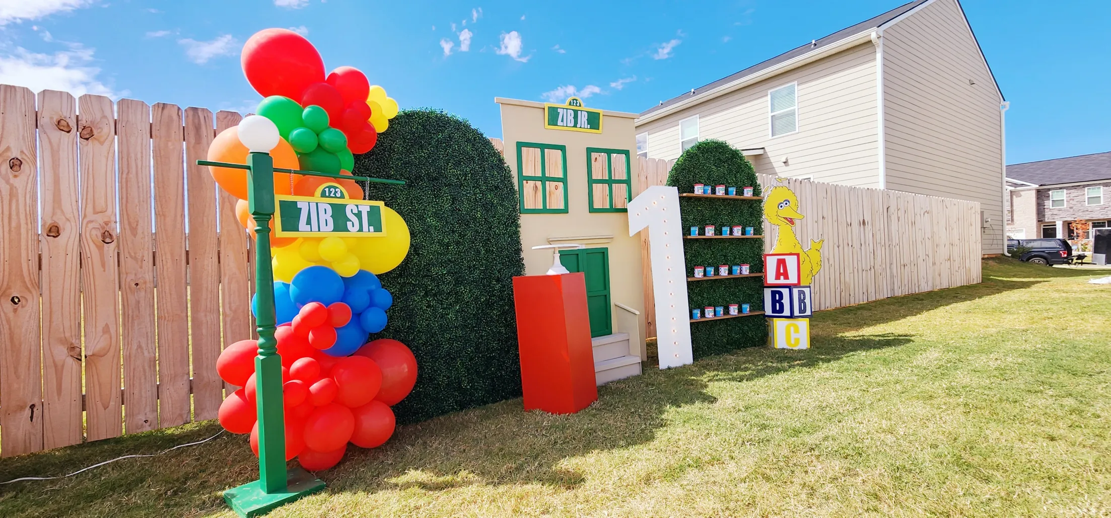 Sesame St House Backdrop 