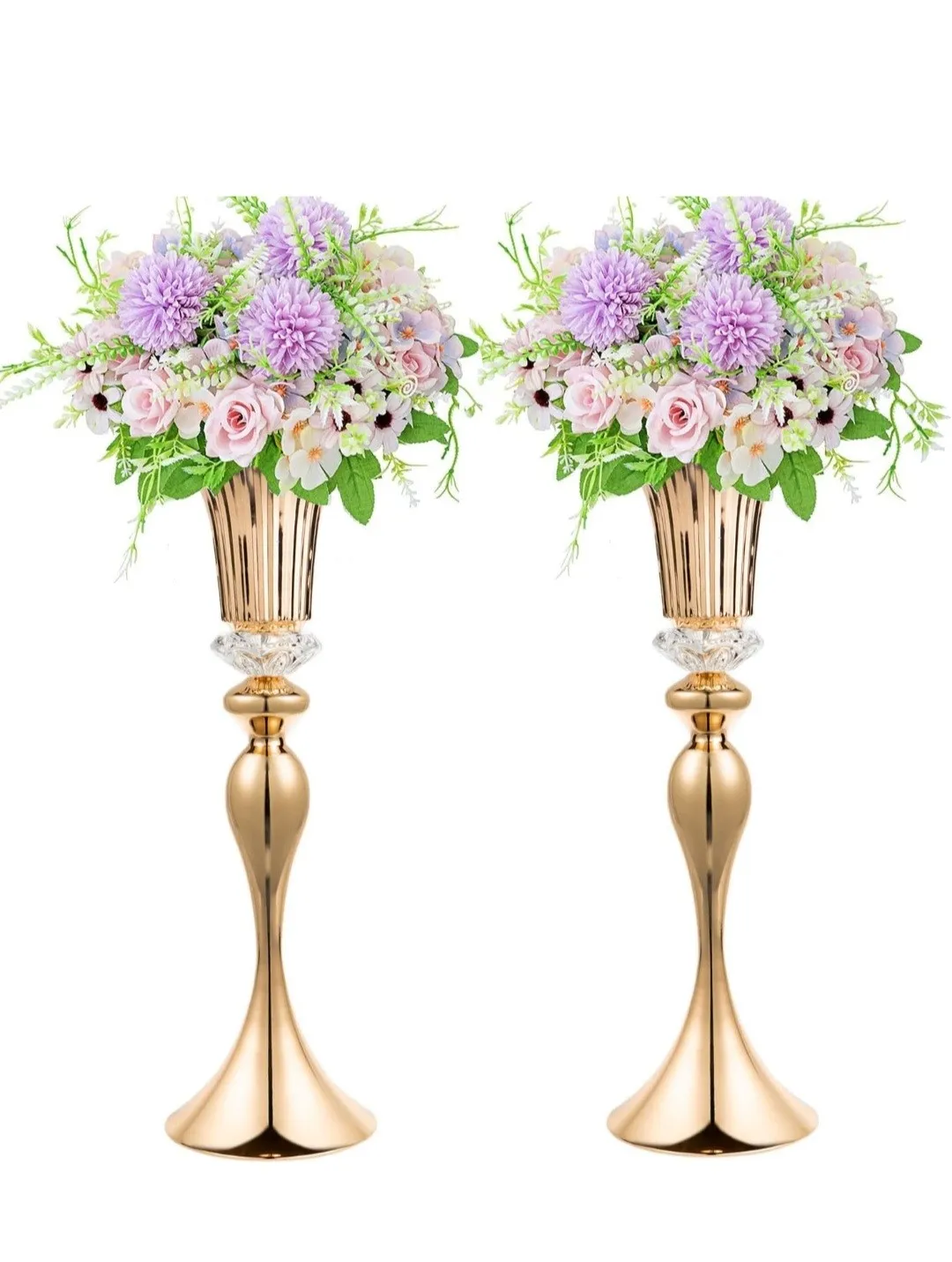 Gold Diamond Trumpet Centerpieces 