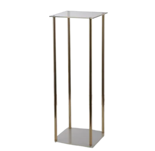 Clear  and Gold Stand Centerpieces